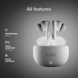 SBS - True Wireless Headphones with AI - White