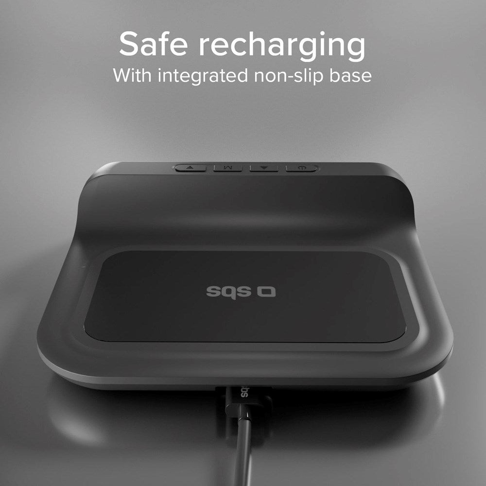 SBS 15W 2-in-1 Wireless Charger with Alarm Clock - Black