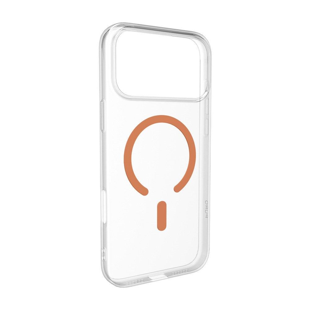iPhone 17 Pro Max PURO LITE MAG Hybrid Case - MagSafe Compatible - Transparent / Orange
