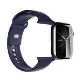 Apple Watch (42/44/SE/45/46/49mm) Puro ICON Silicone Watch Strap - Crown Blue