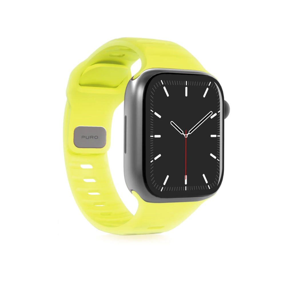Apple Watch (38/40/SE/41/42mm) Puro GLOW Silicone Watch Strap - Yellow