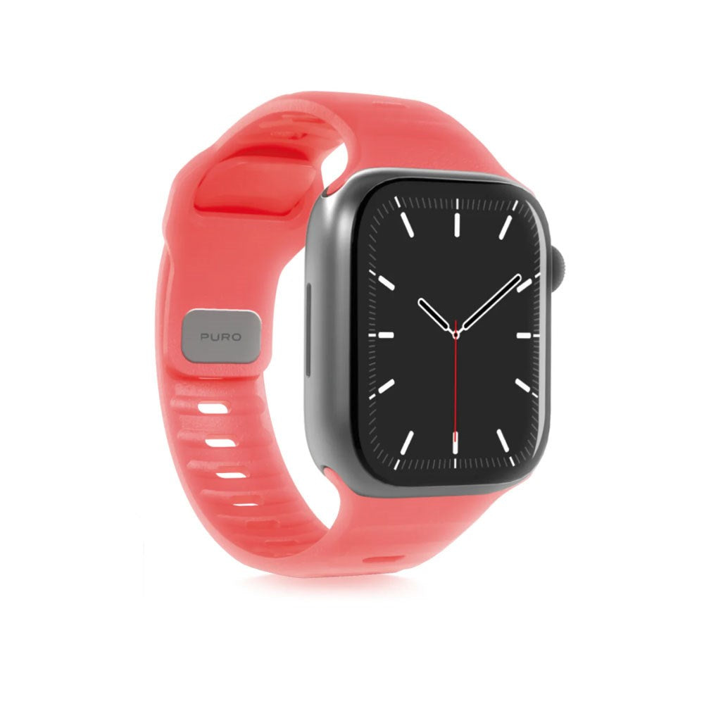 Apple Watch (42/44/SE/45/46/49mm) Puro GLOW Silicone Watch Strap - Orange