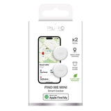Puro Find Me Mini Dual Smart Tracker - Apple Find My & Android Find Hub - 2 pcs - White