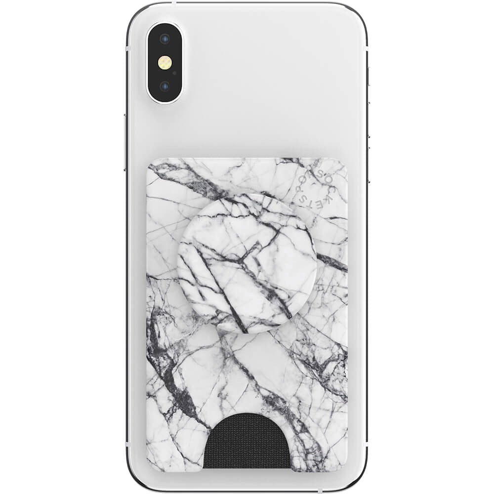 POPSOCKETS PopWallet Dove White Marble MagSafe Cardholder - Stand & Grip