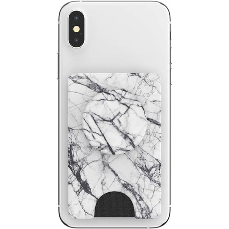 POPSOCKETS PopWallet Dove White Marble MagSafe Cardholder - Stand & Grip