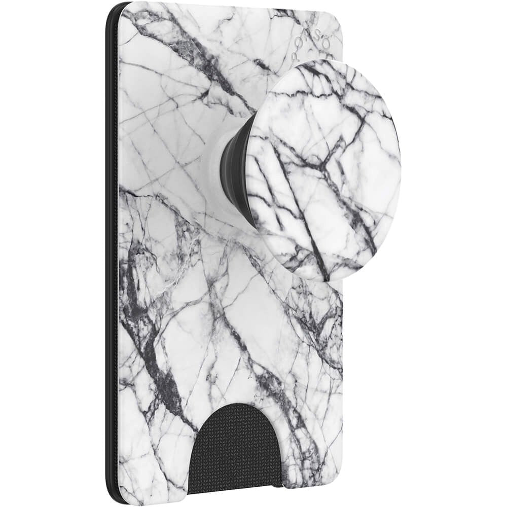 POPSOCKETS PopWallet Dove White Marble MagSafe Cardholder - Stand & Grip