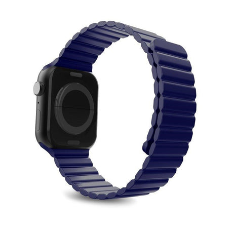 Apple Watch (42-45mm) Puro ICON Link Silicone Strap in Size. M/L - Blue