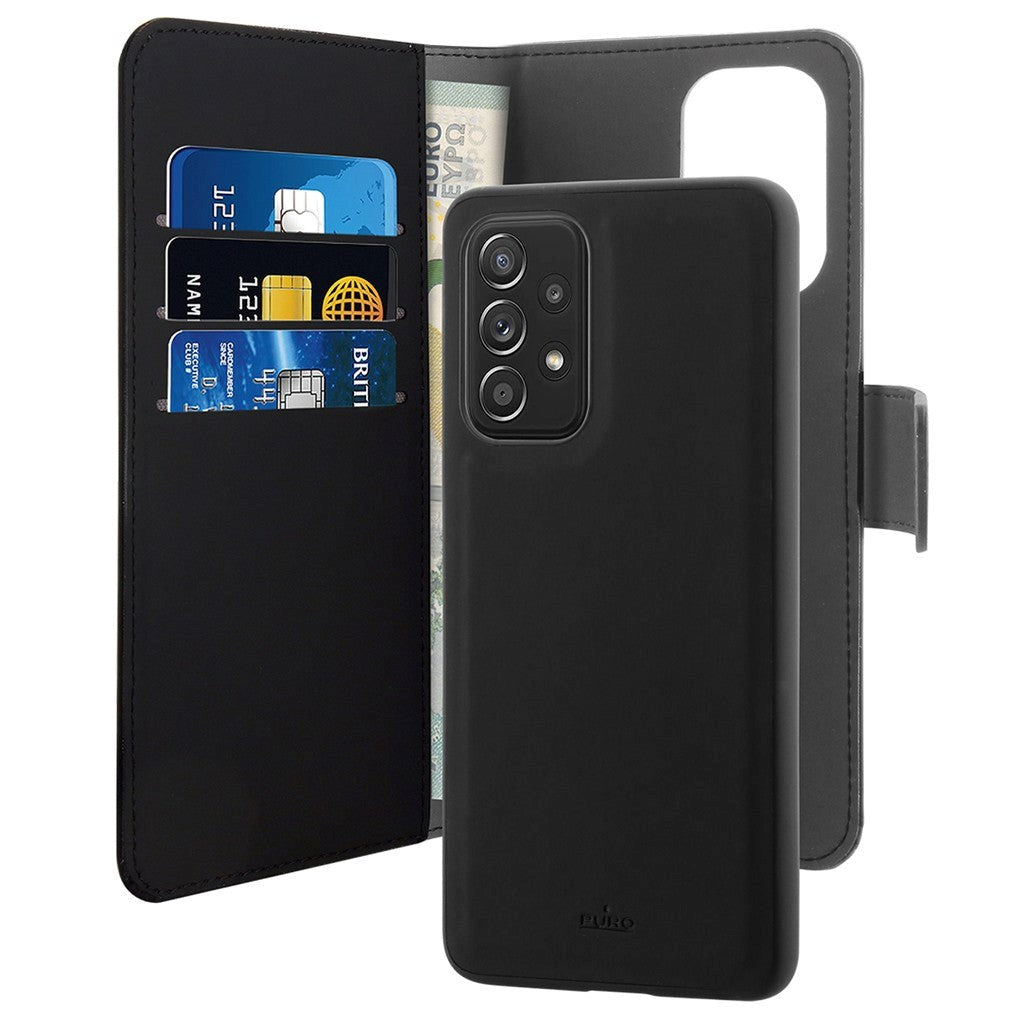 Samsung Galaxy A73 (5G) Puro Case Wallet Detachable 2-in-1 Black