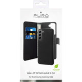 Samsung Galaxy S22 Puro Case Wallet Detachable 2-In-1 Black