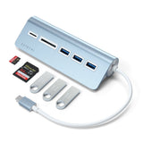 Satechi 5-in-1 USB-C Combo Hub - USB Hub & Card Reader - Blue