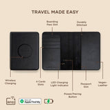 Satechi Faux Leather Passport Cover with Cardholder & Tracker - MagSafe Compatible - Black