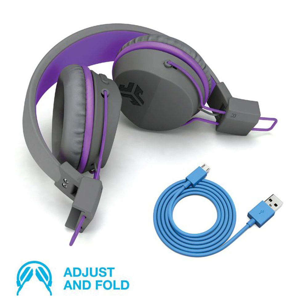 JLab JBuddies Studio Wireless On-Ear Headset for Children over 6 years - Grey / Purple