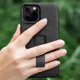 Peak Design iPhone 14 Fabric Case with SlimLink Bracket & Finger Loop - MagSafe Compatible - Charcoal