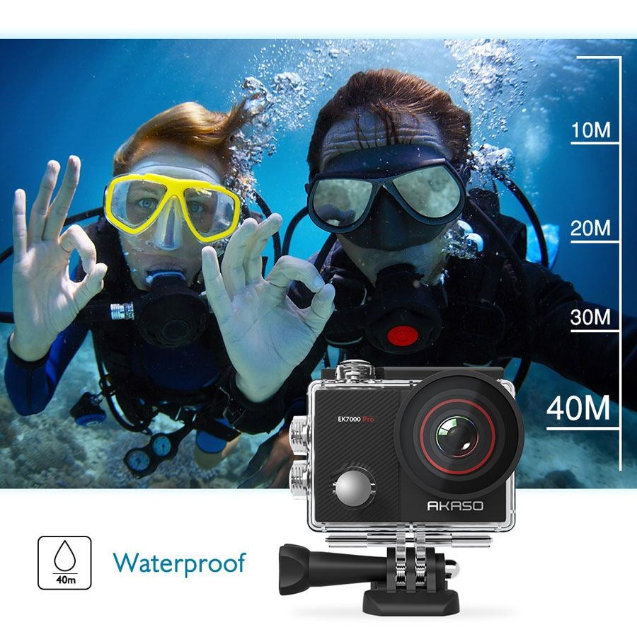 AKASO EK7000 Pro Action Camera 4K Ultra HD - 2" Screen - Black