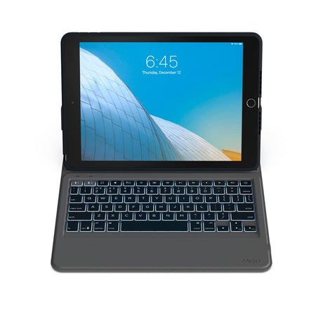 iPad 10.2" (2021 / 2020 / 2019) Zagg Rugged Messenger Keyboard (Nordic) with Apple Pencil Holder - Charcoal