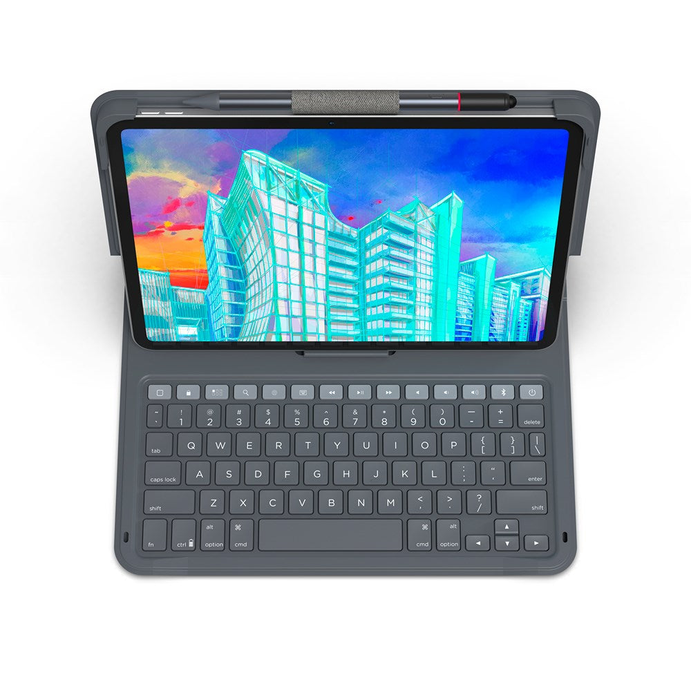 iPad 10.9" (2022) - ZAGG Messenger Folio 2 Keyboard (Nordic) with Apple Pencil Holder - Charcoal