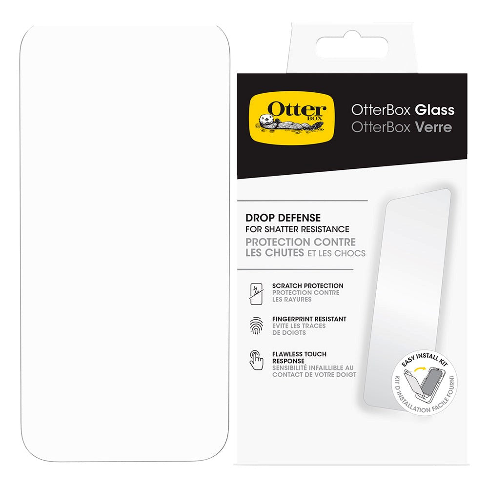 OtterBox Drop Defense iPhone 15 Plus Skærmbeskyttelses Glas m. Installations Kit - Case-Friendly - Gennemsigtig