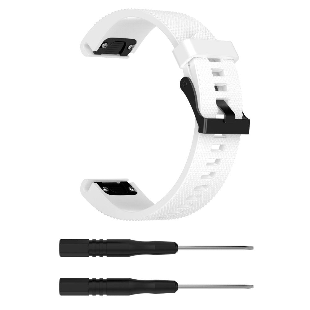 Universal Garmin 20mm QuickFit Neutral Silicone Strap incl. Screwdrivers - White