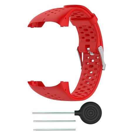 Polar M430 w. holes Silicone Strap - Red