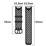 Fitbit Charge 6 / 5 Silicone Strap w. Holes - Black