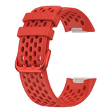 Fitbit Charge 6 / 5 Silicone Strap w. Holes - Red