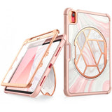 iPad 10.9" (2022) Supcase Cosmo Pencil Tri-Fold Leather Flip Case w. Screen Protection - Pink Marble