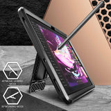 Supcase Samsung Galaxy Tab S9+ (Plus) Tough Case - Unicorn Beetle Pro Case w. Protective film - Black