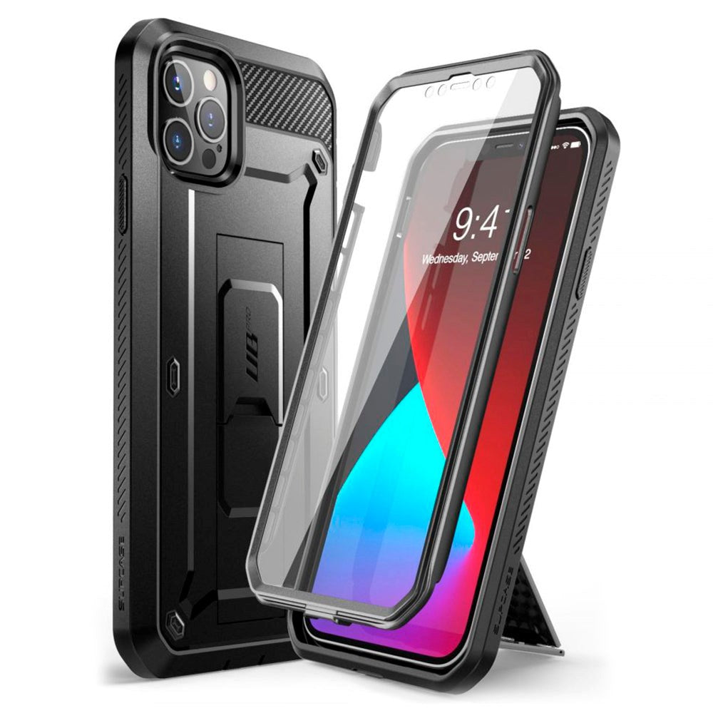 iPhone 12 / 12 Pro SUPCASE Unicorn Beetle Pro Case w. Screen Protector - Black