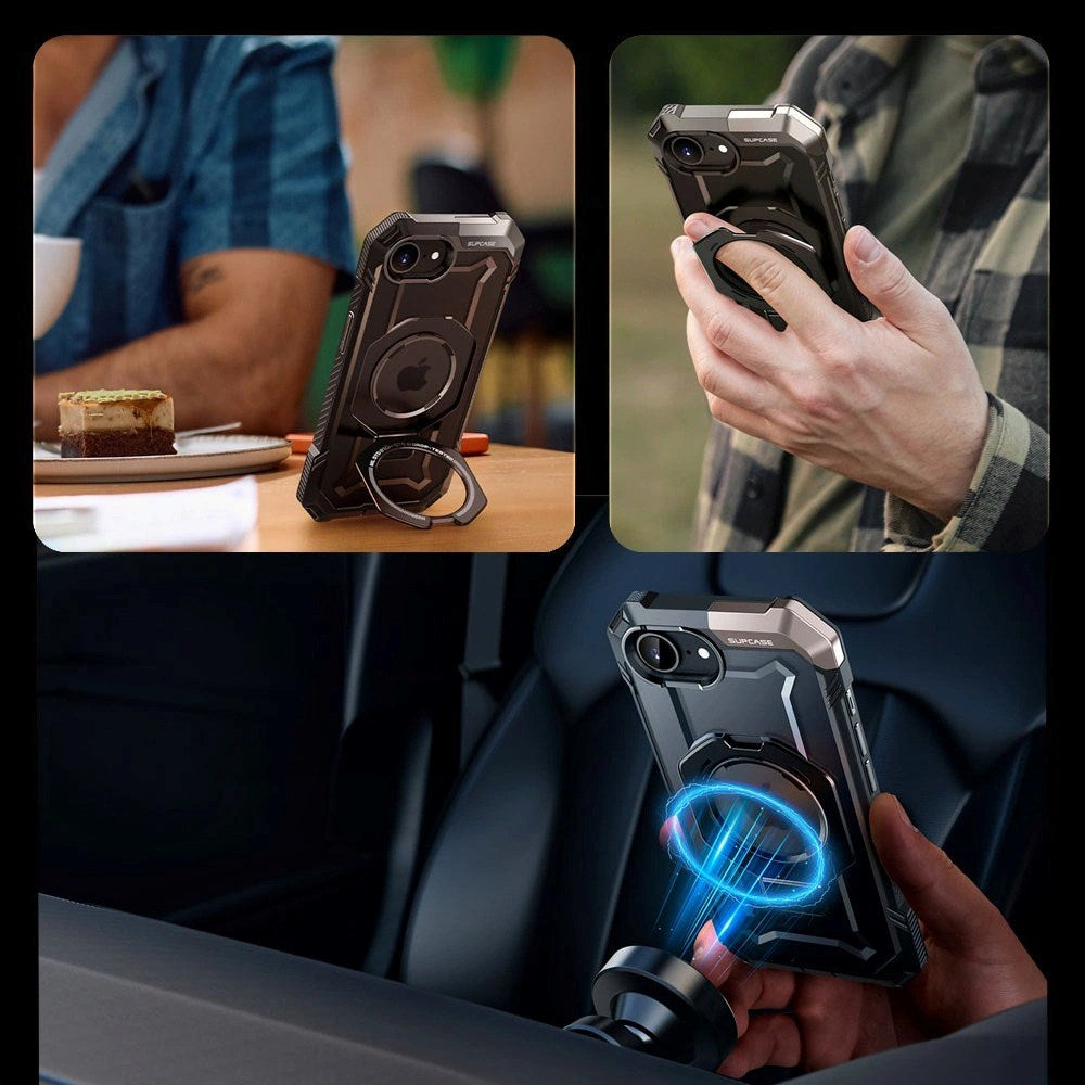 Supcase Unicorn Beetle Grip iPhone 16e Case - MagSafe Compatible - Transparent / Black