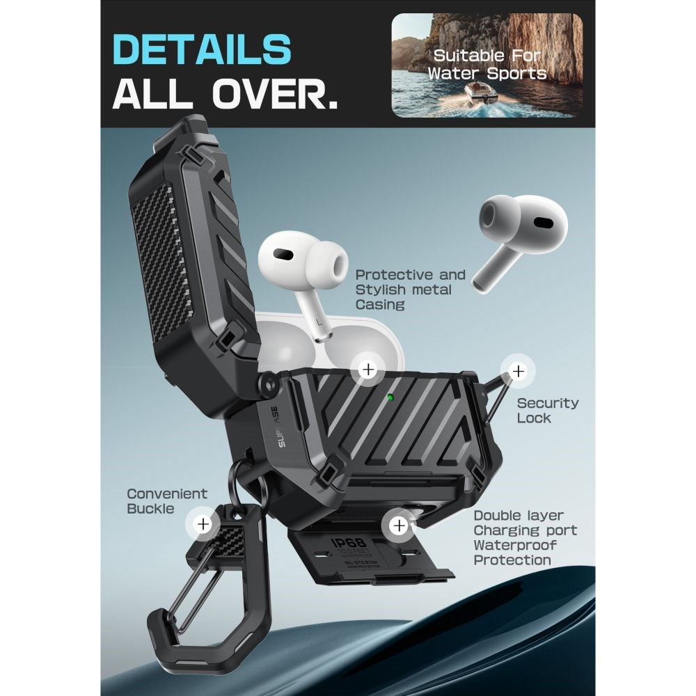 AirPods Pro (3. gen.) Supcase Unicorn Beetle Pro Case - MagSafe Compatible - Black