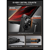 Samsung Galaxy S26 Ultra SUPCASE Unicorn Beetle Pro Case with 2x Tempered Screen Protector Glass – Black