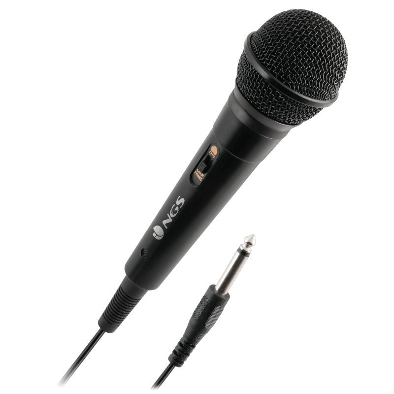 NGS AUX Microphone For Karaoke 3m 6.3mm Jackstick - Black (DEMO)