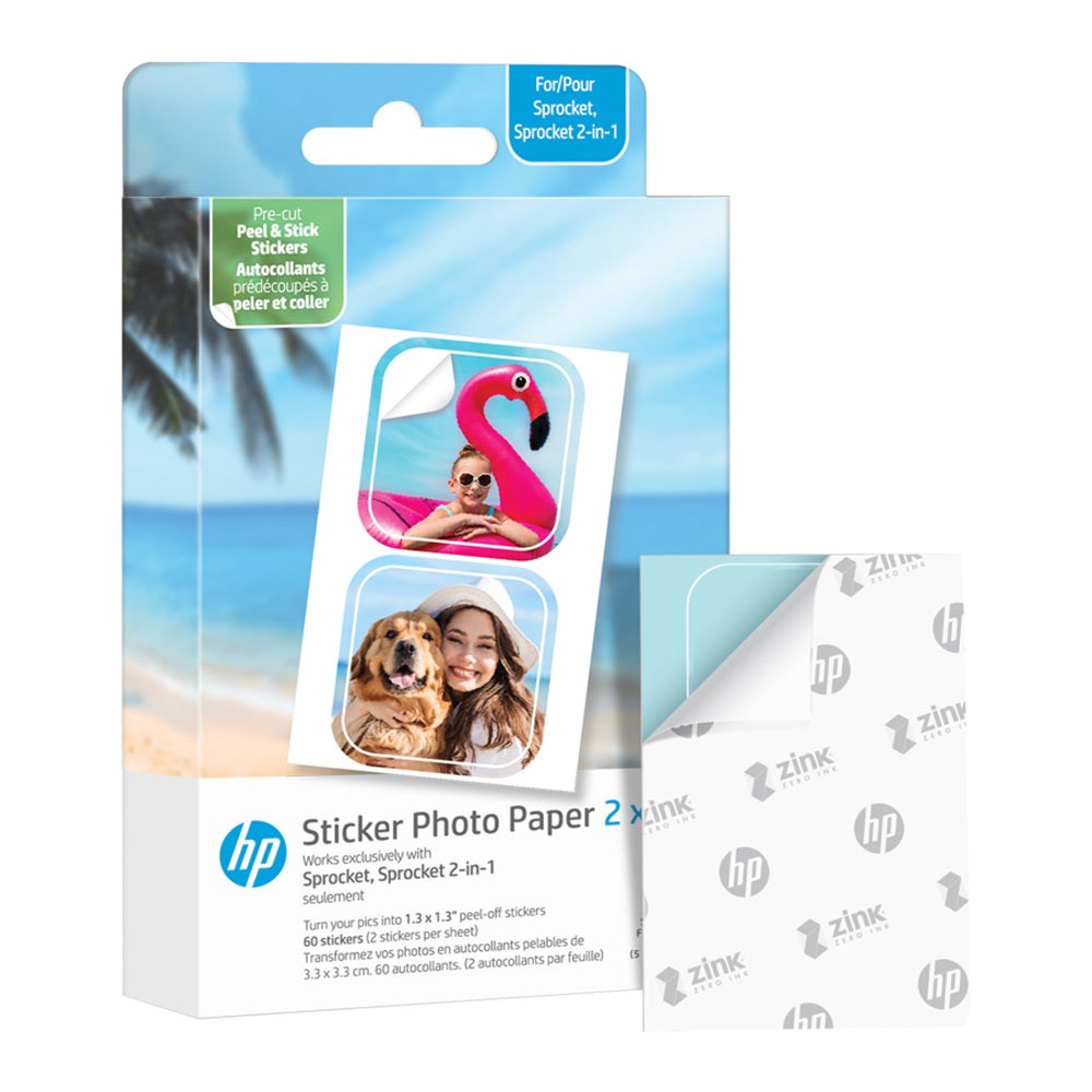 HP Sprocket / Spocket 2-in-1 Stickers Photo Paper 5 x 7,6 cm - 30 pcs.