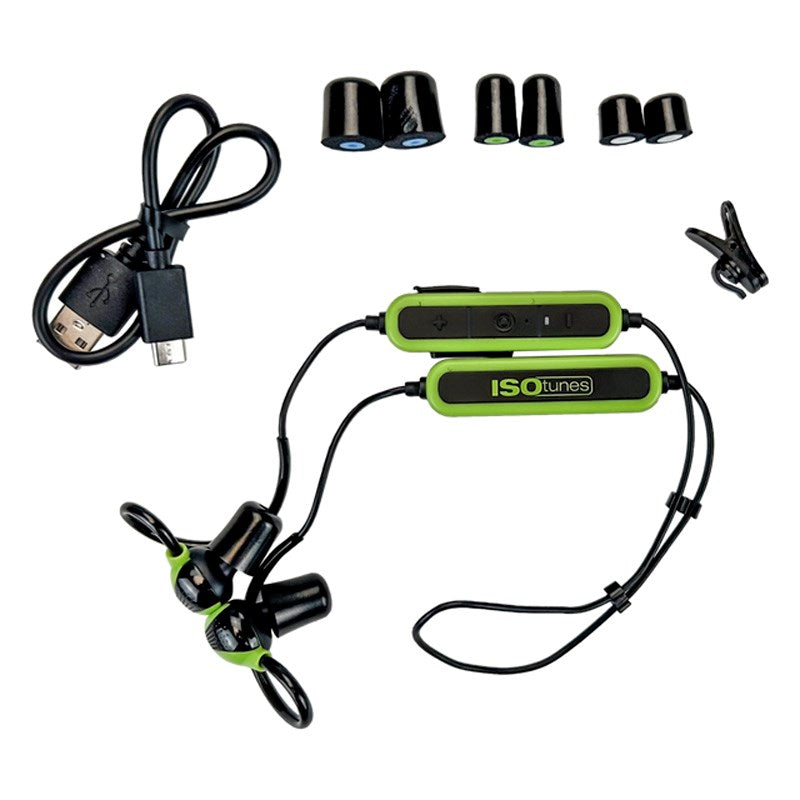 ISOtunes PRO Aware 2.0 Noise-Cancelling Hearing Protection with Bluetooth - EN352 - Black / Green