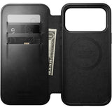 iPhone 18 Pro Max Nomad Modern Horween Leather Folio Case - MagSafe Compatible - Black
