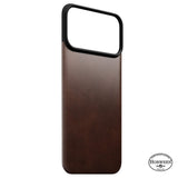iPhone 18 Pro Max Nomad Magnetic Horween Leather Back Case - MagSafe Compatible - Rustic Brown