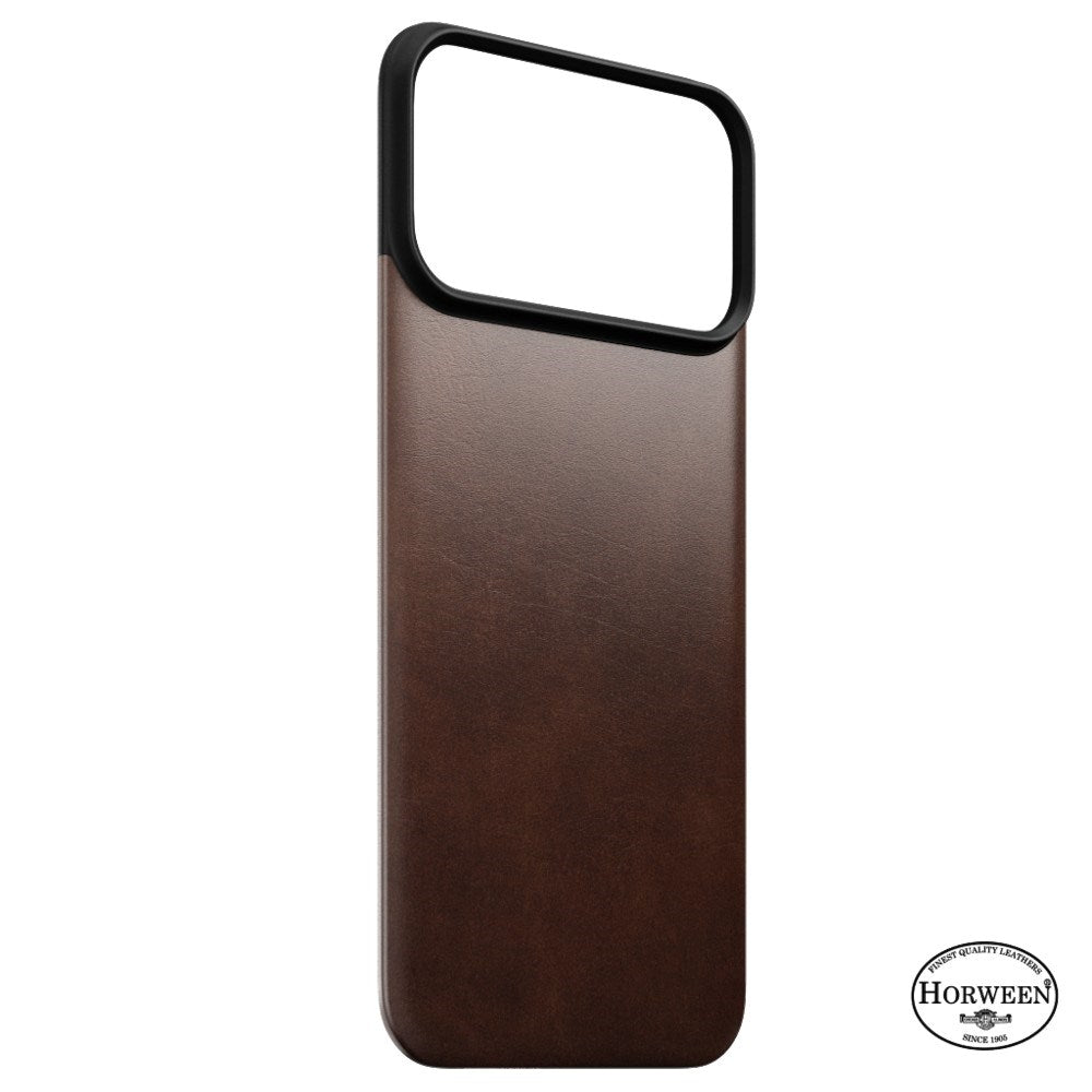 iPhone 18 Pro Nomad Magnetic Horween Leather Back Case - MagSafe Compatible - Rustic Brown