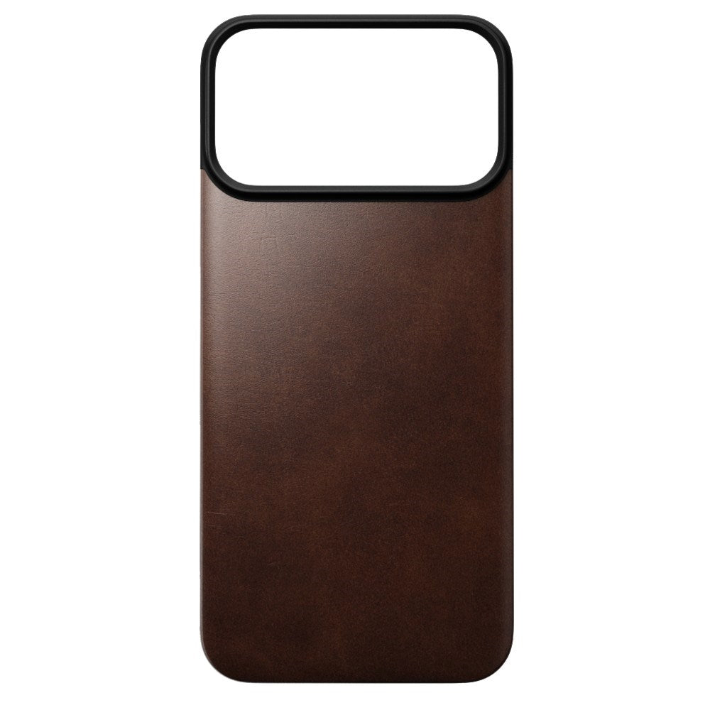 iPhone 18 Pro Nomad Magnetic Horween Leather Back Case - MagSafe Compatible - Rustic Brown