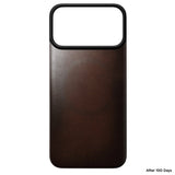 iPhone 18 Pro Nomad Magnetic Horween Leather Back Case - MagSafe Compatible - Rustic Brown