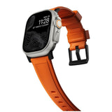 Nomad Apple Watch (42/44/SE/45/46/49mm) Rugged Band Strap - Ultra Orange / Black Hardware