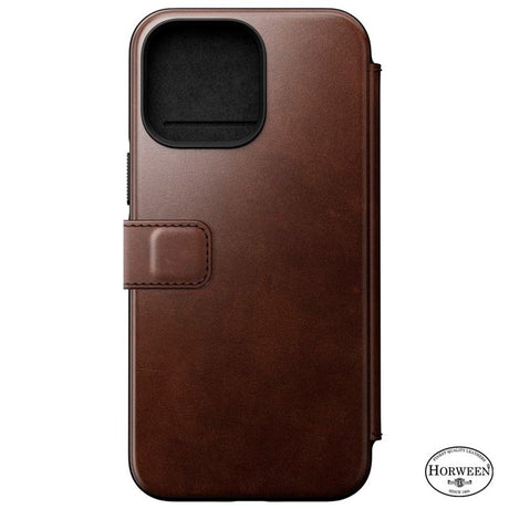 iPhone 14 Pro Max Nomad Modern Horween Leather Folio Case - MagSafe Compatible - Brown