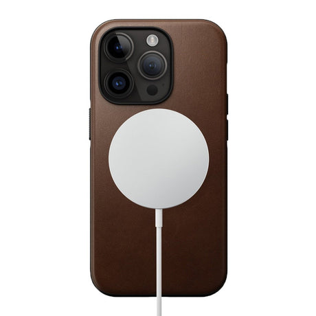 iPhone 14 Pro Nomad Modern Leather Case - MagSafe Compatible - Brown