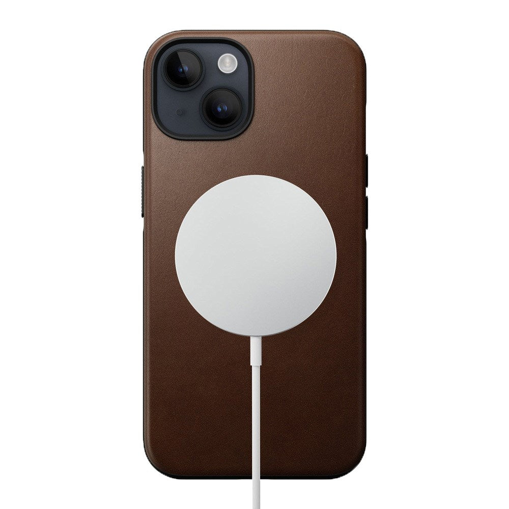 iPhone 14 Nomad Modern Leather Case - MagSafe Compatible - Brown