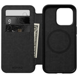 iPhone 14 Pro Nomad Modern Leather Folio Case - MagSafe Compatible - Black