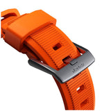 Nomad Apple Watch (42/44/SE/45/46/49mm) Rugged Band Strap - Ultra Orange / Silver Hardware