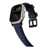 Nomad Apple Watch (42/44/SE/45/46/49mm) Rugged Band Strap - Atlantic Blue / Black Hardware