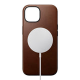 iPhone 15 Nomad Modern Leather Case - MagSafe Compatible - Brown