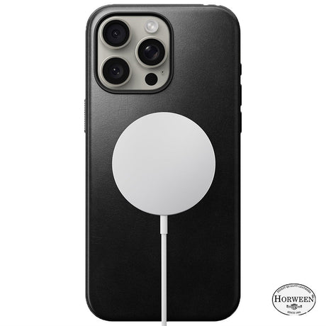 iPhone 15 Pro Max Modern Nomad Horween Leather Case - MagSafe Compatible - Black