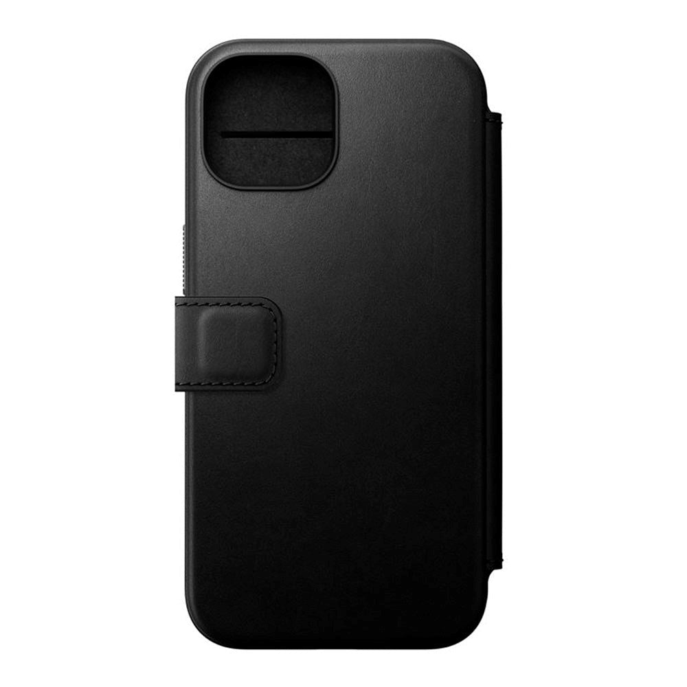 iPhone 15 Nomad Modern Leather Folio Case - MagSafe Compatible - Black