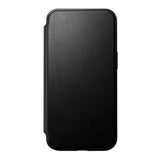 iPhone 15 Nomad Modern Leather Folio Case - MagSafe Compatible - Black